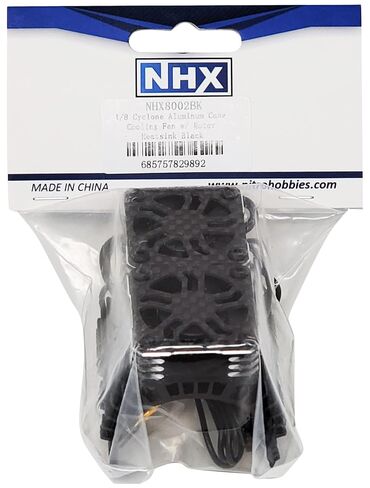 NHX 1/8 Twin Cyclone Alum HV Cooling Fans w/Cover 28000 RPM Motor Heatsink Black in Saudi Arabia
