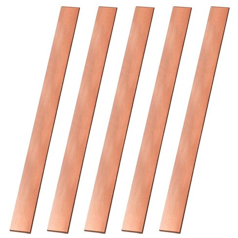 5PCS C110 Copper Flat Bar, 0.02" Thickness x 0.6" Width x 15.7" Length Copper Flat Bar Stock, 0.5mm x 15mm x 400mm Suitable for DIY Battery Connection, etc. in Kuwait