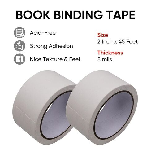 33 ft Book Binding Tape, 2 Inch Vinyl Cloth Book Repair Tape, White in Saudi Arabia