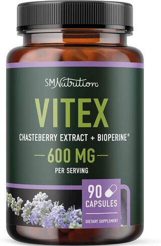 Vitex Chasteberry Supplement 600mg | Agnus Castus for Women's Hormone Balance, Menopause, Menstrual Regularity & Hormonal Acne* | Certified Gluten-Free, Vegetarian | 90 Capsules, 3-Month Supply in Kuwait
