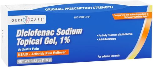جل تخفيف آلام التهاب المفاصل الموضعي ديكلوفيناك الصوديوم 1% (NSAID) من جيري كير - معصم اليد والكوع والقدم والكاحل والركبة بقوة إضافية مسكن آلام التهاب المفاصل - علاج آلام التهاب المفاصل المضاد للالتهابات - 3.53 أونصة in Kuwait