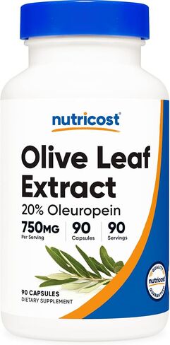 Nutricost Olive Leaf Extract (20% Oleuropein) 750 MG, 90 Capsules - Non-GMO, Gluten Free in Kuwait