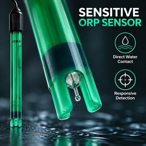 DANOPLUS ORP Electrode Replaceable BNC Socket Probe for ORP Tester Meter Controller 300cm Long Cable Aquariums, Tanks, Ponds Measurement in Kuwait