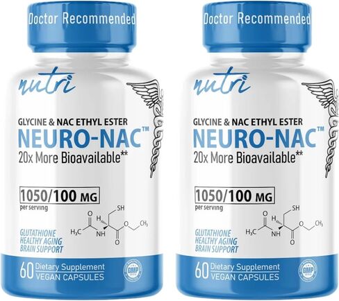 Neuro NAC Supplement N-Acetyl Cysteine Ethyl Ester (2 Pack)- 20x More Bioavailable Than NAC 600 mg - Boost Glutathione 10x More Than Liposomal Glutathione - N Acetyl Cysteine Ethyl Ester 120 Capsules in Kuwait