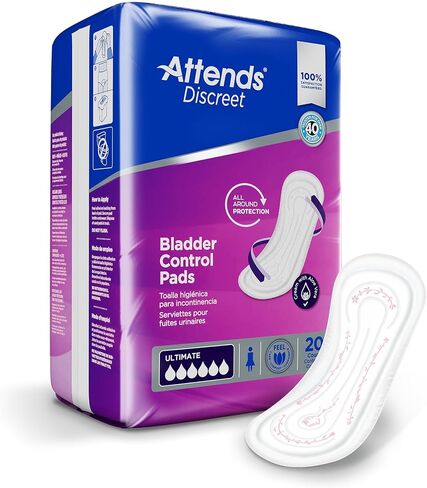 Attends Discreet Bladder Control Pads Ultimate, Heavy Absorbency Liner Pads, ADPULT - Pack of 20 in Kuwait