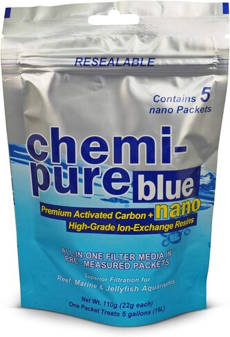 Boyd Chemi‑Pure Blue Nano 5‑Pack Aquarium Filtration Media Premium Carbon + Ion‑Exchange Resins in Nylon Bag Clears Toxins, Phosphates & Metals in Kuwait