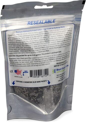 Boyd Chemi‑Pure Blue Nano 5‑Pack Aquarium Filtration Media Premium Carbon + Ion‑Exchange Resins in Nylon Bag Clears Toxins, Phosphates & Metals in Kuwait