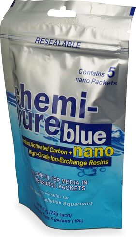 Boyd Chemi‑Pure Blue Nano 5‑Pack Aquarium Filtration Media Premium Carbon + Ion‑Exchange Resins in Nylon Bag Clears Toxins, Phosphates & Metals in Kuwait