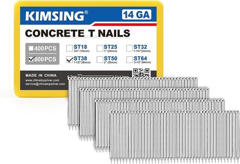 KIMSING 14 Gauge 3/4'' Length Concrete Nails Concrete T-Nails for Concrete Nailers Smooth Shank 800 PCS/BOX in Kuwait