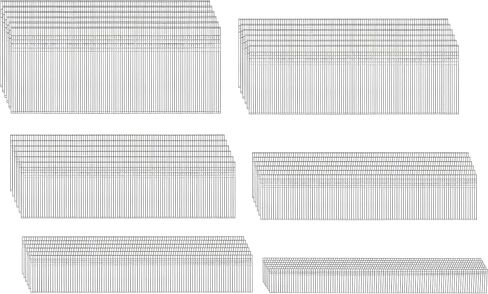 HW HAMWOO 18 Gauge Brad Nails (2",1-1/4",1",3/4",5/8",2/5 Inch),6000Pcs Galvanized 18GA Nail Gun Nails Assorted,Suitable for Most Brand of 18 Gauge Pneumatic and Electric Brad Nailer in Kuwait