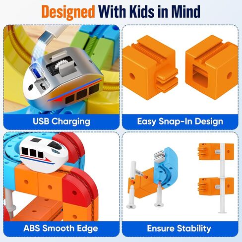 148PCS Electric Train Set for Kids: Remote Control KlickRail Train Set in Saudi Arabia
