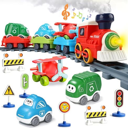 Electric Train Set Toy for Toddlers with Steam, Lights & Sounds in Saudi Arabia