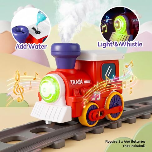 Electric Train Set Toy for Toddlers with Steam, Lights & Sounds in Saudi Arabia
