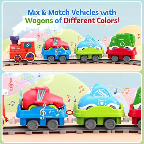 Electric Train Set Toy for Toddlers with Steam, Lights & Sounds in Saudi Arabia