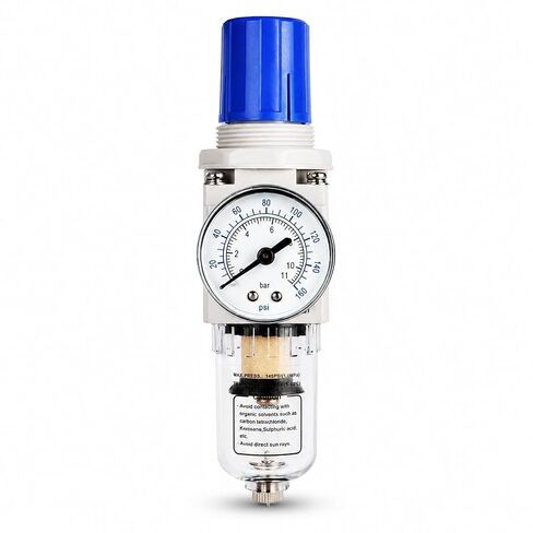 BLCH 1" NPT Air Compressor Filter - Air Pressure Regulator Filter Combo,Compressed Air Dryer AW5000-10 Semi-Auto Drain Poly Bowl Gauge 0-160 PSI 5μm in Kuwait