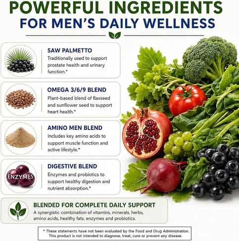 BRIOFOOD Day-to-Day Men's Multi 180 Tablets - Food Based Supplement with Vegetable Source Omegas in Saudi Arabia
