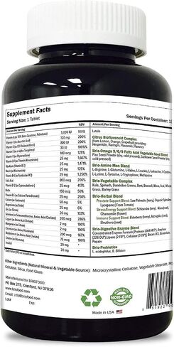 BRIOFOOD Day-to-Day Men's Multi 180 Tablets - Food Based Supplement with Vegetable Source Omegas in Saudi Arabia