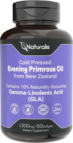 Evening Primrose Oil (1300mg) | 100% Natural from New Zealand | Non-GMO, Soy & Gluten Free, Zero Filler | 60 Softgels in Kuwait