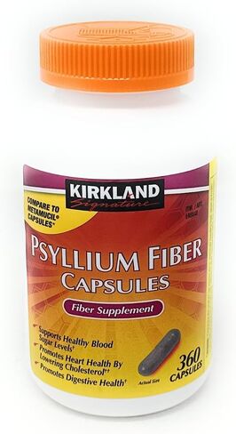 Fiber Capsules Kirkland Therapy for Regularity/Fiber Supplement, 360 capsules - Compare to the Active Ingredient in Metamucil Capsules in Kuwait