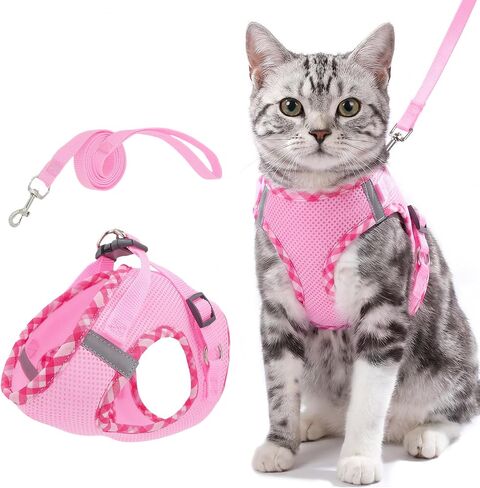 Tensho Cat Harness and Leash Set Escape Proof Vest, Pink XS in Saudi Arabia