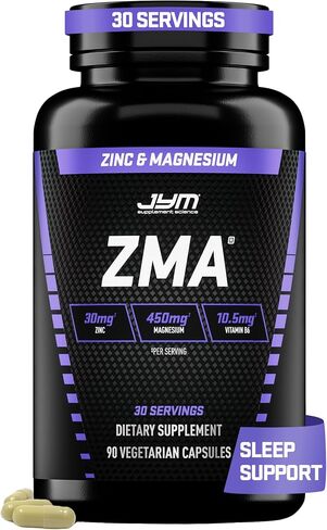JYM Supplement Science ZMA Zinc/Magnesium Capsules Supplement - Zinc, Magnesium and Vitamin B6 | JYM Supplemental Science | 90 Vegetarian Capsules in Kuwait