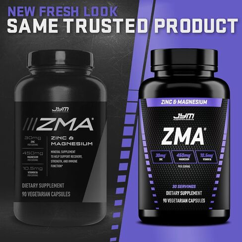 JYM Supplement Science ZMA Zinc/Magnesium Capsules Supplement - Zinc, Magnesium and Vitamin B6 | JYM Supplemental Science | 90 Vegetarian Capsules in Kuwait
