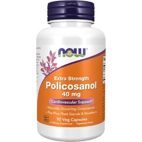 NOW Supplements, Policosanol 40mg with Pine Plant Sterols and Hawthorn, Extra Strength, 90 Veg Capsules in Saudi Arabia