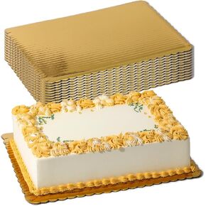Fit Meal Prep [20 Pack 14x10 Cake Board Rectangle Gold Cardboard Cake Boards, Quarter Sheet Disposable, Pizza, Desserts and Pastries Food Bottoms, Grease Proof and Moisture Resistant in Saudi Arabia