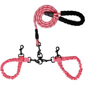 Dog Double Leashes,Rope Bungee Three Leash with Padded Handle Removable for 3 Dogs,Tangle-Free, Padded Handles, 360° Swivel Control (Blue, 3 Way) in Kuwait