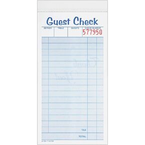 Adams Guest Check Pads, 2-Part, Carbonless, White/Canary, 3-3/8" x 6-3/8", 50 Sets per Pad, 10 Pack (104-50SW) in Saudi Arabia