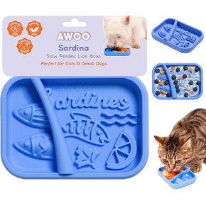 Sardina - Silicone Lick Mat + Slow Feeder for Cats & Small Dogs (Cobalt) in Kuwait