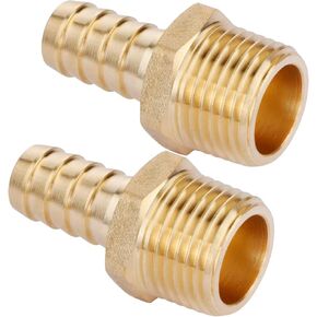 2pcs Brass Hose Barb Fitting,1/2" Barb x 1/2" NPT Male, Adapter, NPT Male to Barb Pipe Fitting by CX WONDERLAND in Saudi Arabia