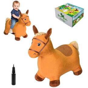 HotMax Bouncy Cow Hopping Toy, Removable Inflatable Plush Bouncing Horse for Toddlers, Outdoor Ride on Bouncy Farm Animals, Birthday Gift for 18 Months 2 3 4 Year Old Boy or Girl in Kuwait