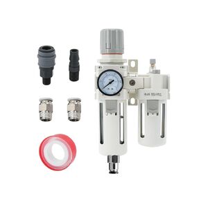 1/4" NPT Compressed Air Filter Regulator Lubricator Combo Water/Oil Trap Separator Air Filter Pressure Regulator Automatic Drainage AC2010-02D (1/4" NPT, Automatic Drainage) in Saudi Arabia