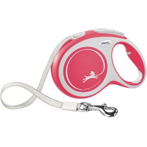 FLEXI New Comfort Tape Retractable Dog Leashes for Large Dogs Upto 110 lbs. – 26 ft., Red/Pastel | Tangle Free Pet Walking Leash with One-Handed Brake, Pause, Lock|German Quality Product in Saudi Arabia