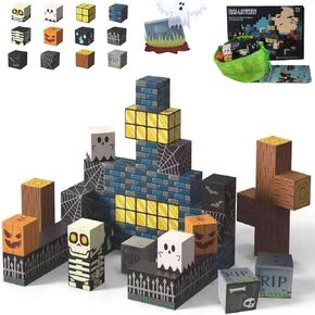 Halloween Themed Magnetic Blocks Skeleton Toy Spooky Town Building Toys in Kuwait