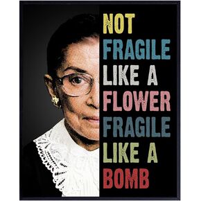 Ruth Bader Ginsburg Wall Art Prints - Gift for Women, Men, Lawyer, Attorney - Notorious RBG 8x10 Art Wall Decor, Room Decoration Poster Print for Home, Office, Apartment - Supreme Court Judge in Saudi Arabia