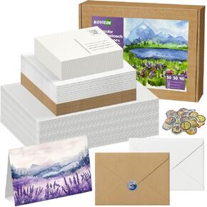50 Pack Foldable Blank Watercolor Cards with Envelopes 4 x 6 Inch in Saudi Arabia