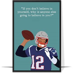 LOLUIS Gifts for Men, Rugby Superstars Motivational Quotes Artwork Decor Unique Sports Present Idea for Birthday Christmas Teen Boys Room (Unframed 16"x20", American Football Superstars) in Saudi Arabia