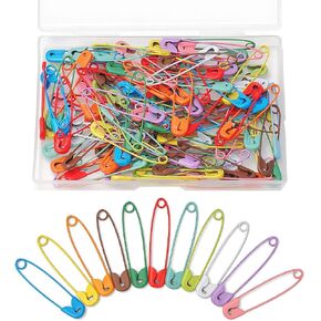 38mm Safety Pins, 120Pcs Multicolored Metal Safety Pins Bulk, Rust-Resistant Clothing Tag Pins with PP Box, Versatile for Sewing, Crafting, Quilting, DIY Projects & Fashion Accessories in Saudi Arabia