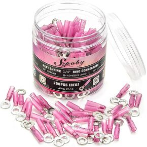 200PCS Ring Connectors 5/16" Red 22-18 AWG - Heat Shrink Wire Connectors - Crimp Electrical Connectors - Automotive Marine Ring Terminals by Sopoby in Saudi Arabia