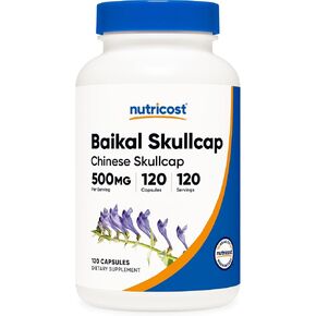 Nutricost Baikal Skullcap 500mg، 120 كبسولة نباتية - غير معدلة وراثيًا، خالية من الغلوتين in Kuwait
