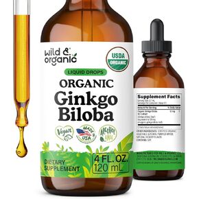 Ginkgo Biloba Liquid Extract - Organic Ginkgo Biloba Supplements for Brain Function and Memory Support - Ginkgo Biloba Leaf Tincture - Vegan, Alcohol Free Drops - 2 fl oz in Saudi Arabia