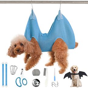 JIURUN Dog Grooming Hammock Harness (S), Dog Sling for Nail Trimming, Hanging Harness Holder for Nail Clippers, Pet Comb Bat Costume Wings for Cats Dogs in Kuwait