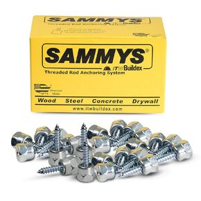 Sammys 8009925-25 Vertical Rod Anchor Super Screw with 3/8 in. Threaded Rod Fitting, 3/8 x 2-1/2'' Screw, for Wood (Pkg.=25) , Zinc in Saudi Arabia