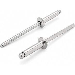 100 Qty 304 Stainless Steel Blind Rivets (#4-6) 1/8" Diameter x 3/8" Grip (BCP166) in Saudi Arabia