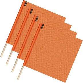 VULCAN Safety Flag with Dowel - Bright Orange - Vinyl Coated Nylon Mesh Construction - 18 Inch x 18 Inch - 4 Pack in Saudi Arabia