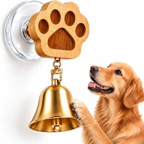 Dog Doorbell for Potty Training, Bamboo Puppy Door Bell to Go Outside, Loud Clear Brass Bell, Self-Adhesive Mount for Flat Doors & Walls, Easy Install Dog Training Bell in Saudi Arabia