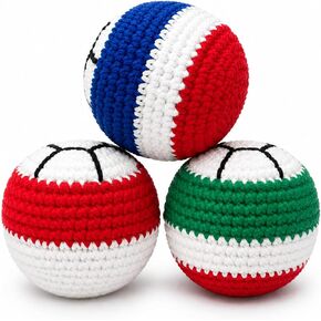 Crochet Footbags 3 Pack Durable Woven Cotton Hacky Kick Sack Juggling Balls in Saudi Arabia