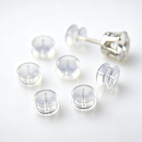 Comfort Silicone Earring Backs, Especial High Transparency Hypoallergenic Soft Clear Replacement Stoppers for Stud, Post, Hoop, and Fishhook Earrings, 50 Pcs in Kuwait